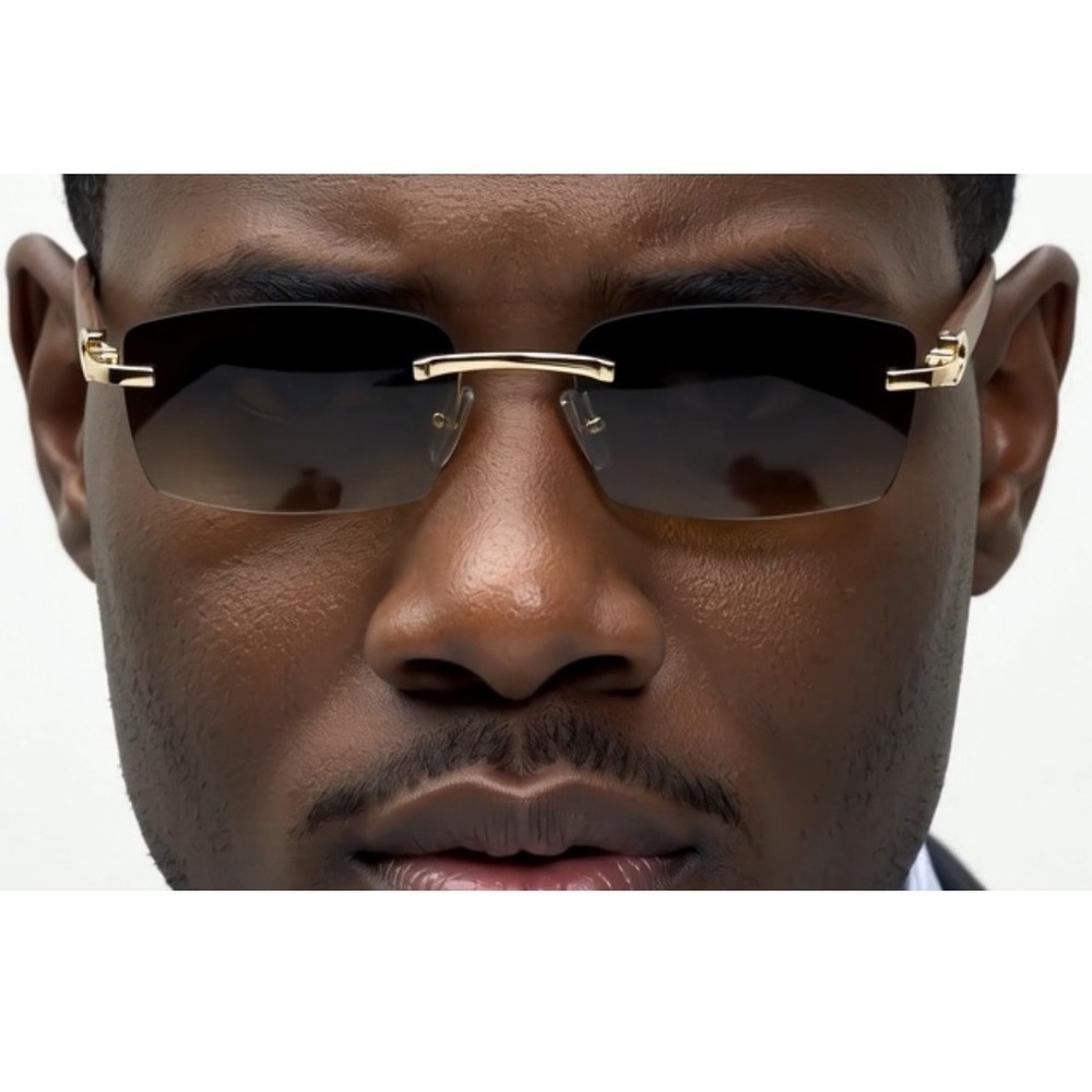 Men Sunglasses Brown Gradient Lens Fashion Eyewear Street Wear Cholo Gangster
